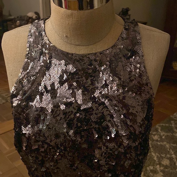 NWOT Mikael Aghal from Bergdorf Goodman  100% silk gorgeous sequin dress. - Picture 6 of 14